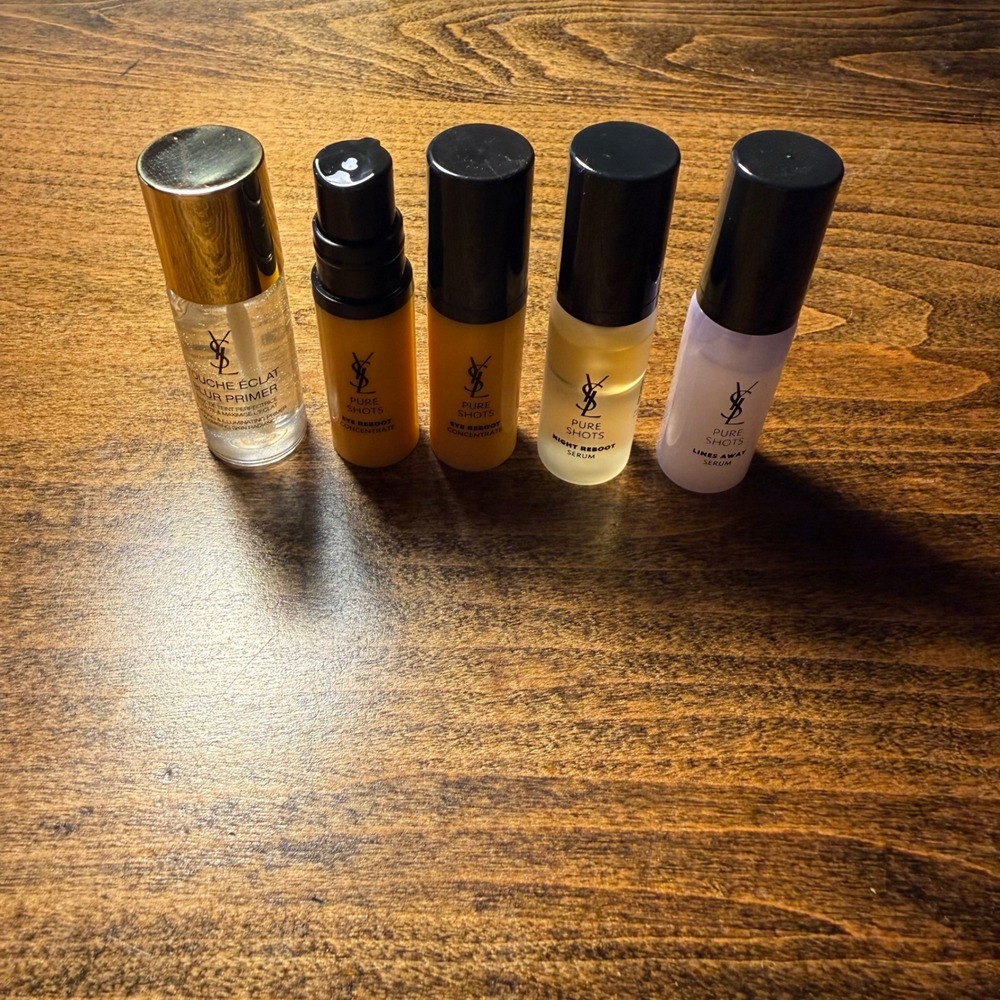 NEW YSL Pure Shots Skincare & Touche Eclat Blur Primer Travel Mini Lines‎ Away